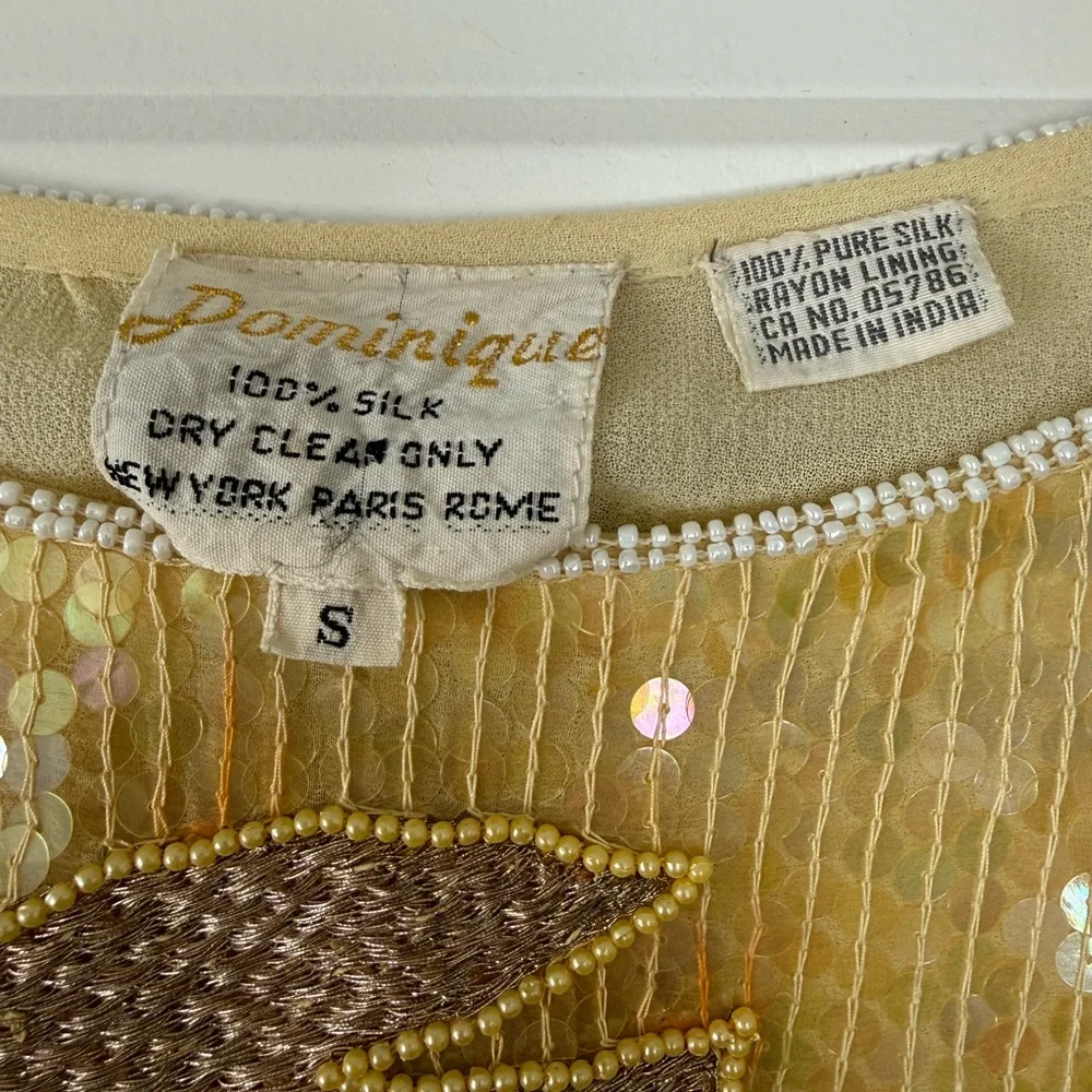 Dominique Gold Sequin Floral Blouse - Picture 4 of 4